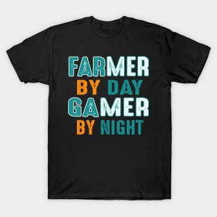 farmer by day gamer by night T-Shirt